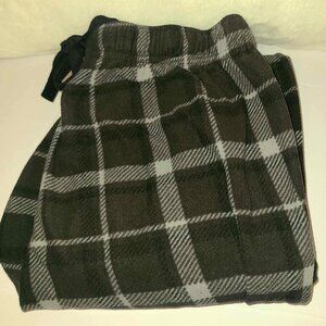 Croft & Barrow Men's Black Plaid Pajama Lounge Pants Size Small RN#73277